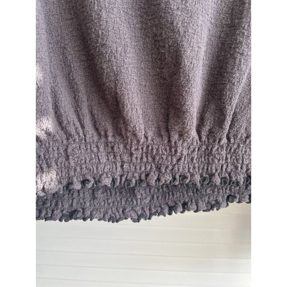 Madewell texture & thread smocked bell sleeve black long sleeve top small - Picture 3 of 9